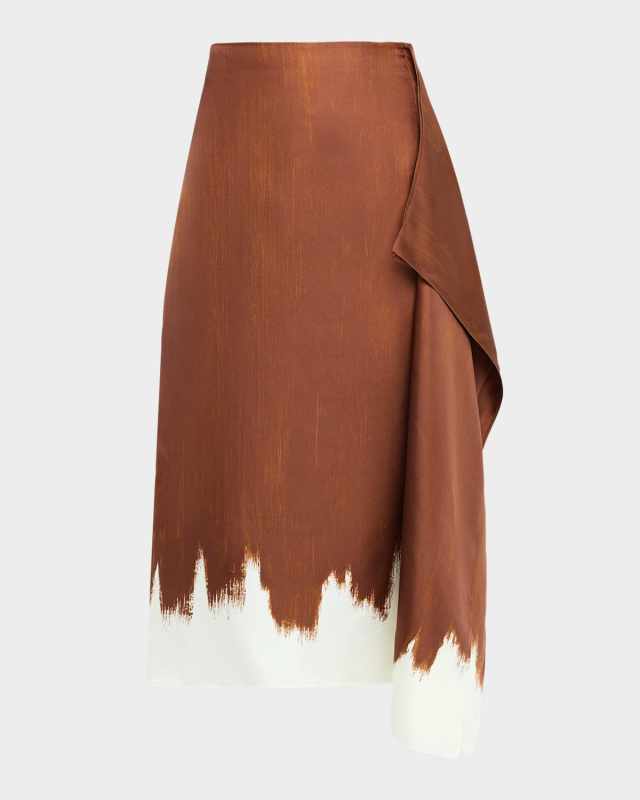 Amery Double Printed Silk Twill Skirt